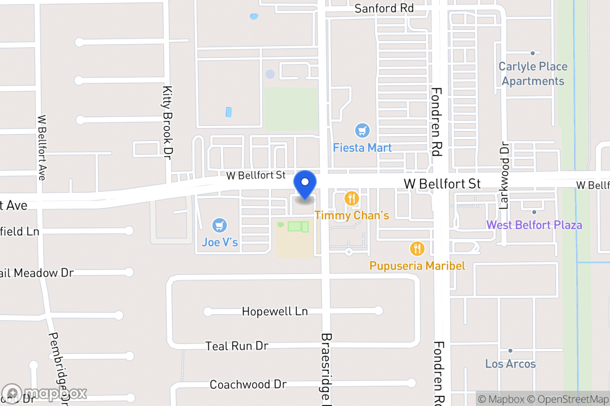 Map of W 7701 Bellfort St, Houston