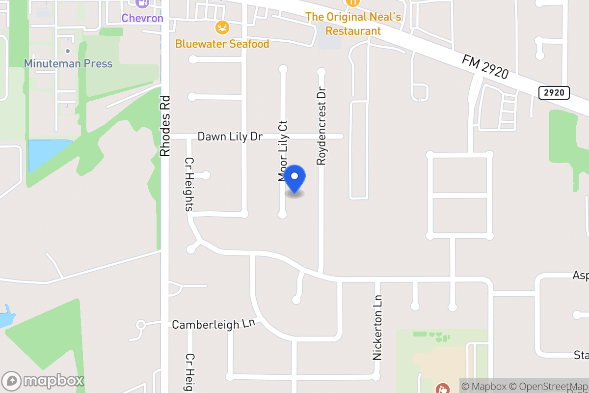 Map of 20910 Moor Lily Ct, Spring