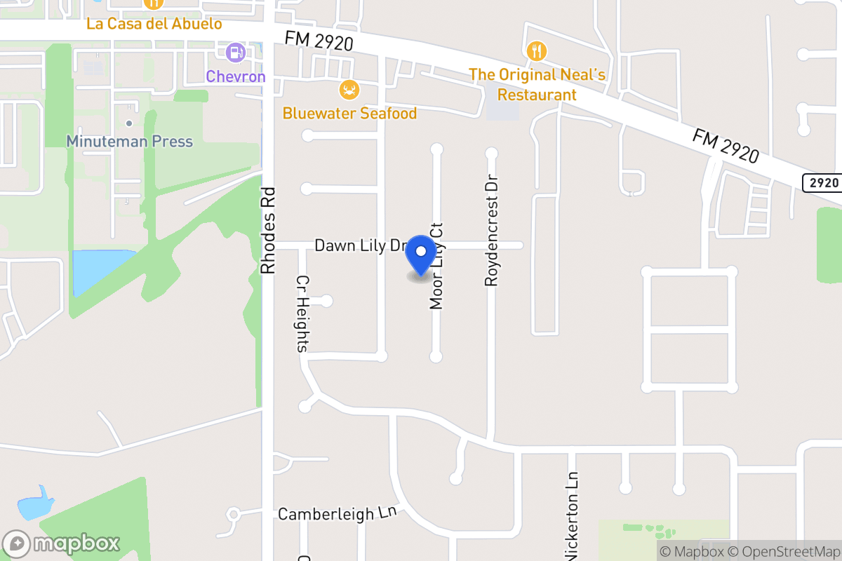 Map of 20923 Moor Lily Ct, Spring