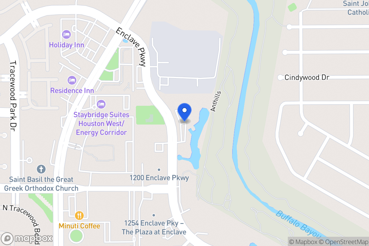 Map of 1177 Enclave Pky, Houston