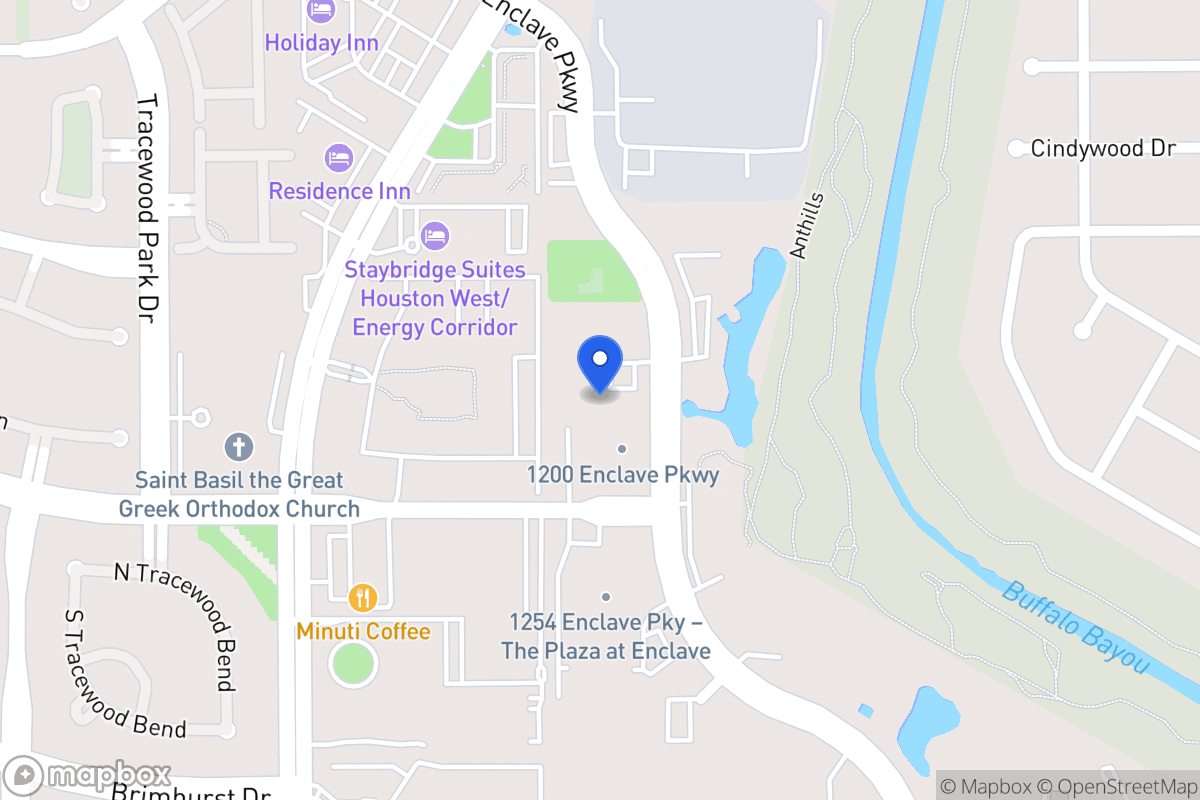 Map of 1200 Enclave Pky, Houston