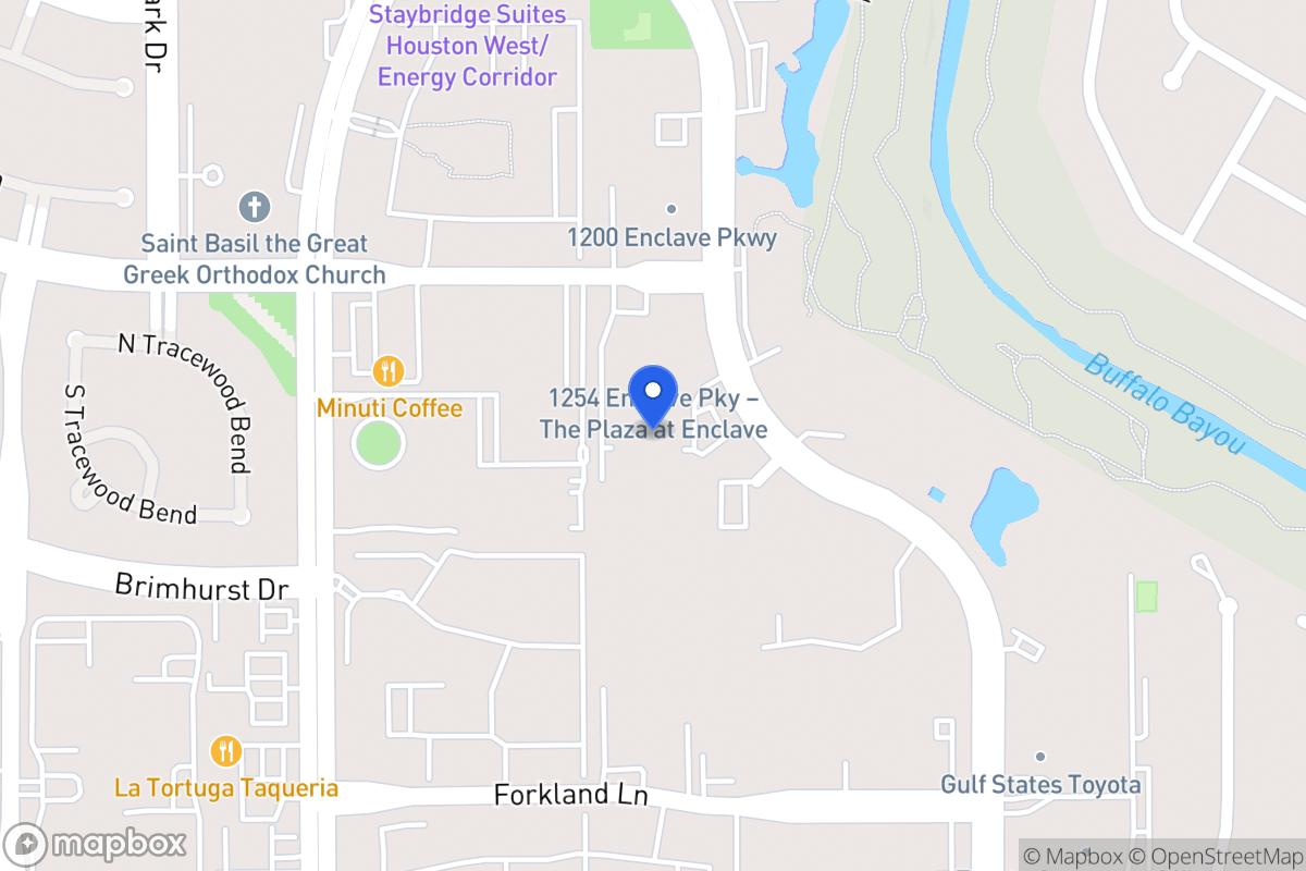 Map of 1254 Enclave Pky, Houston