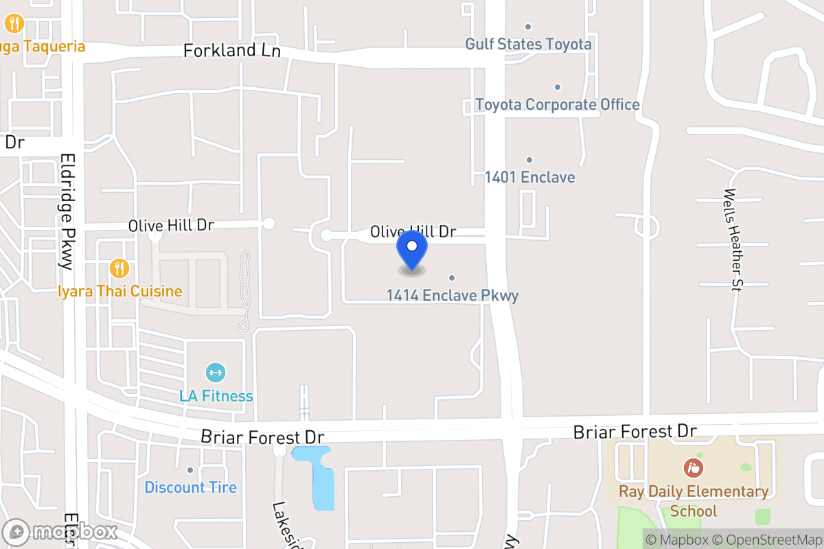 Map of 1414 Enclave Pky, Houston