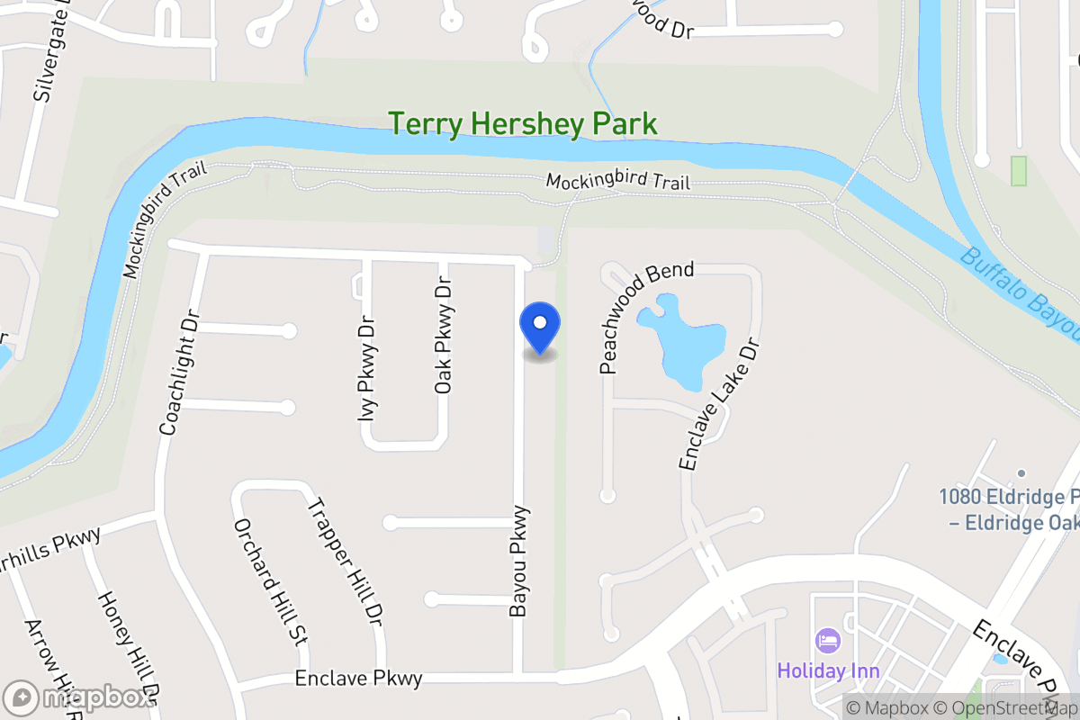 Map of 915 Bayou Pky, Houston