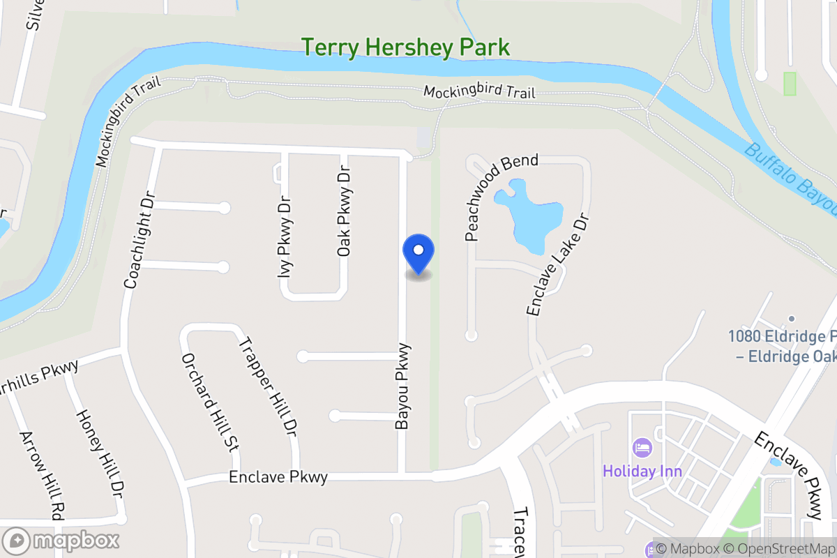Map of 927 Bayou Pky, Houston