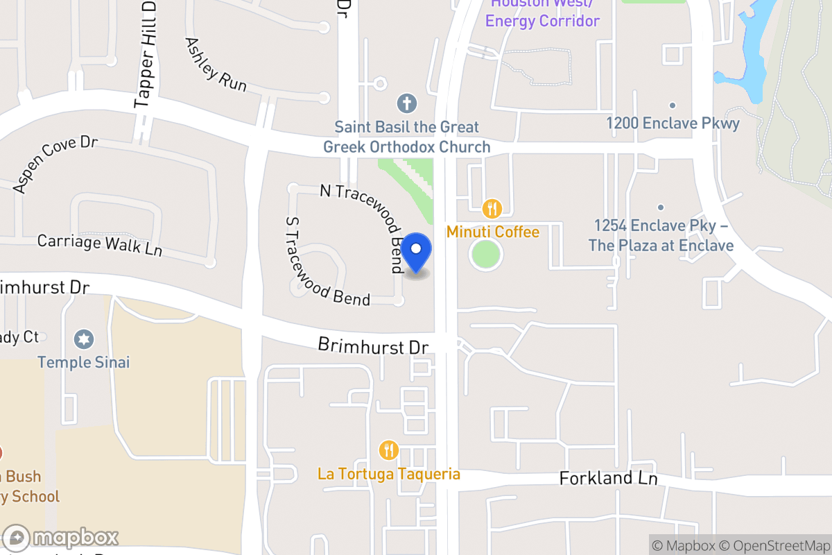 Map of N 13510 Tracewood Bnd, Houston