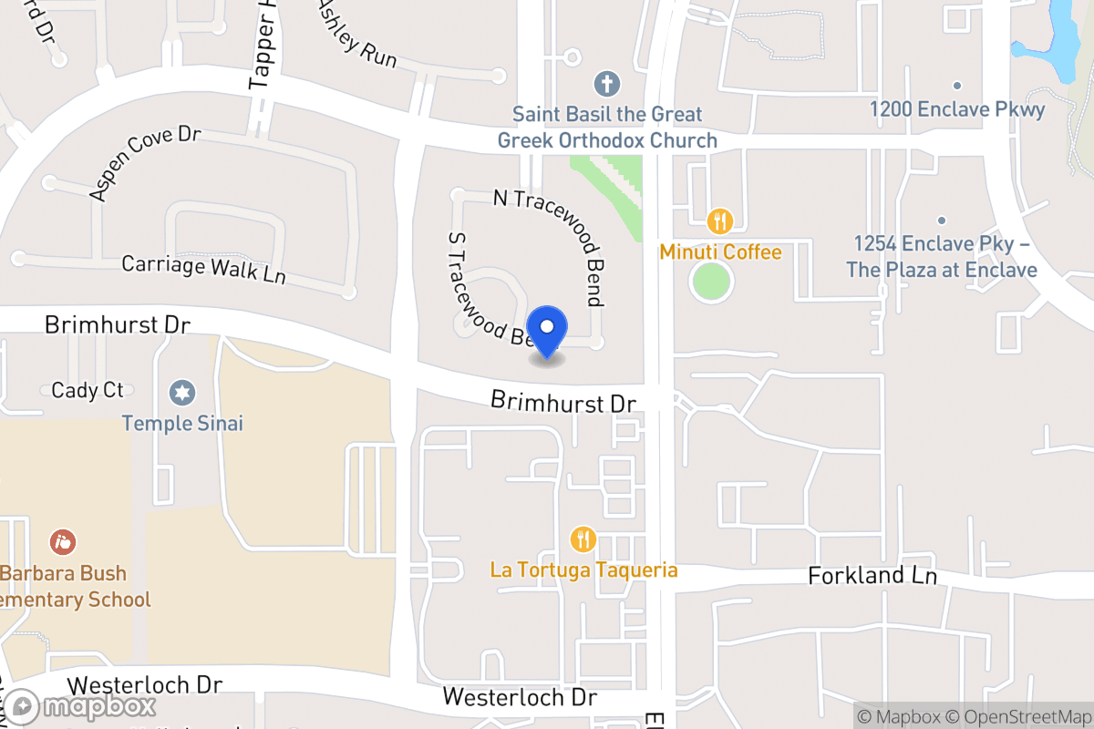 Map of S 13515 Tracewood Bnd, Houston