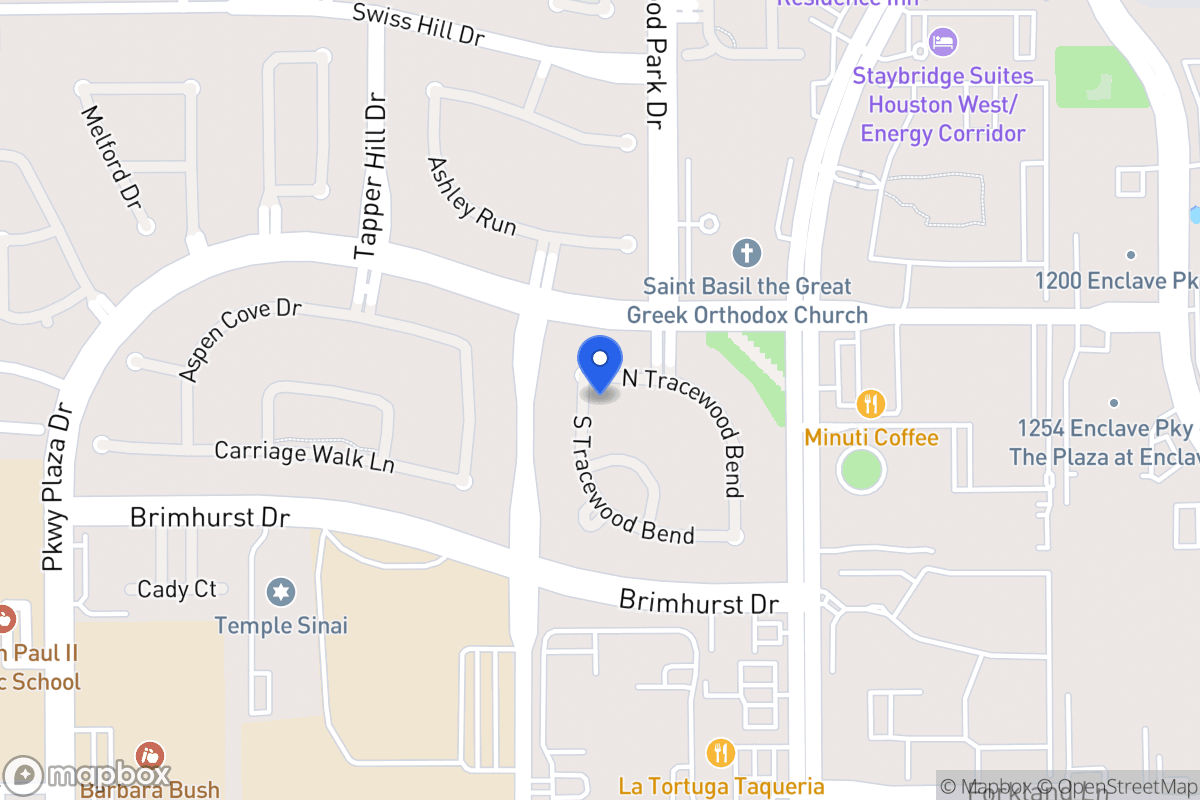 Map of N 13615 Tracewood Bnd, Houston