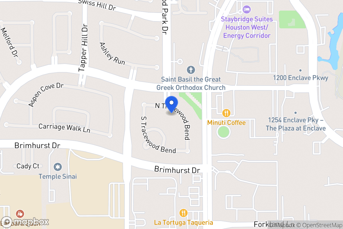 Map of N 13543 Tracewood Bnd, Houston