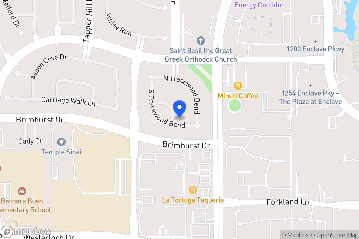Map of 1327 Tracewood Gln, Houston