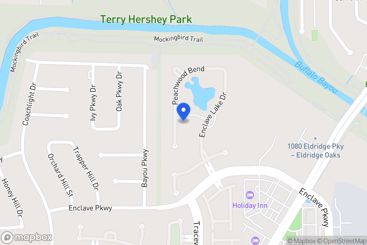 Map of 915 Peachwood Bend Dr, Houston