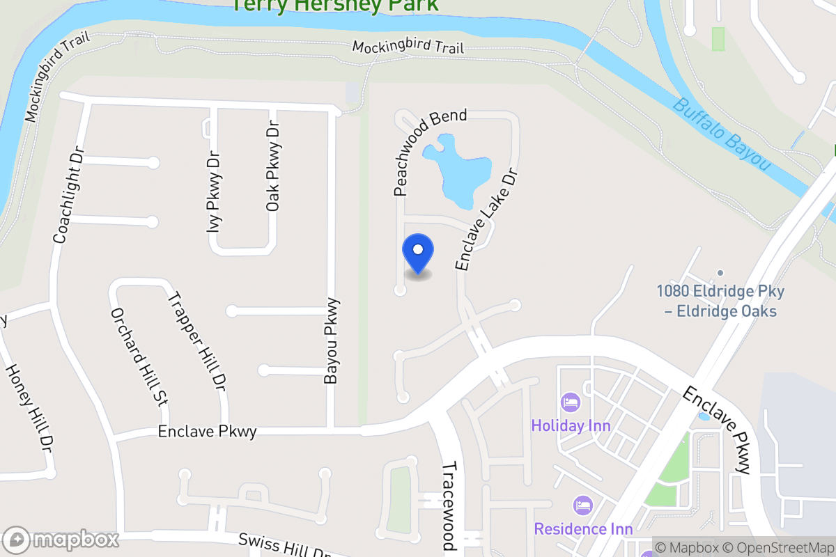 Map of 923 Peachwood Bend Dr, Houston