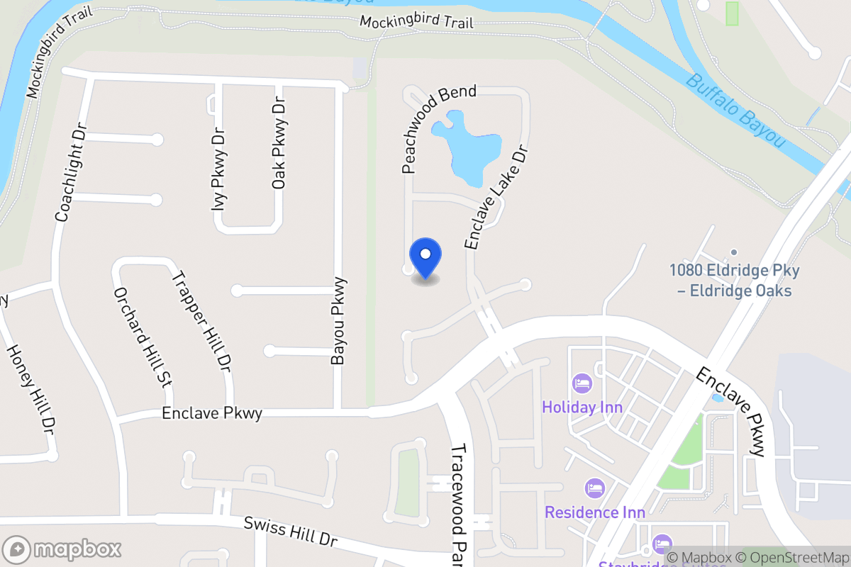 Map of 927 Peachwood Bend Dr, Houston