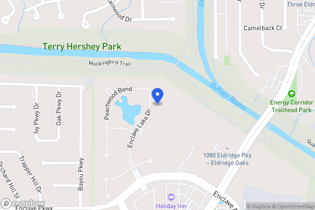 Map of 911 Enclave Lake Dr, Houston