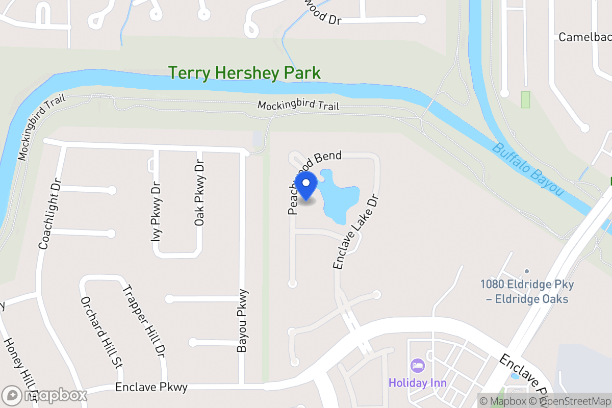 Map of 907 Peachwood Bend Dr, Houston