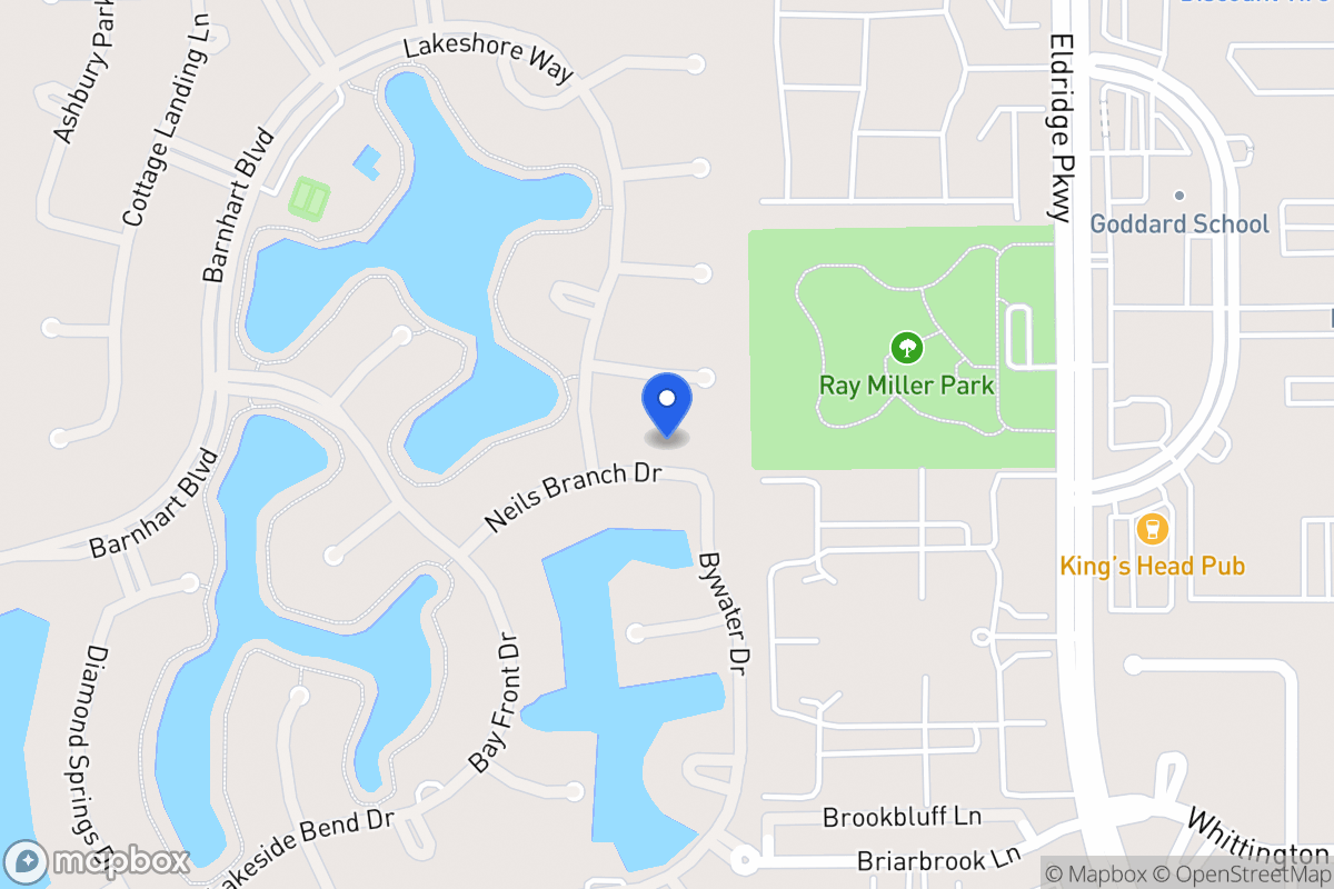 Map of 13606 Neils Branch Dr, Houston