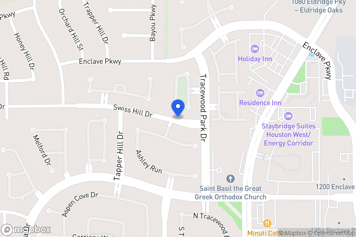 Map of Swiss Hill Dr, Houston