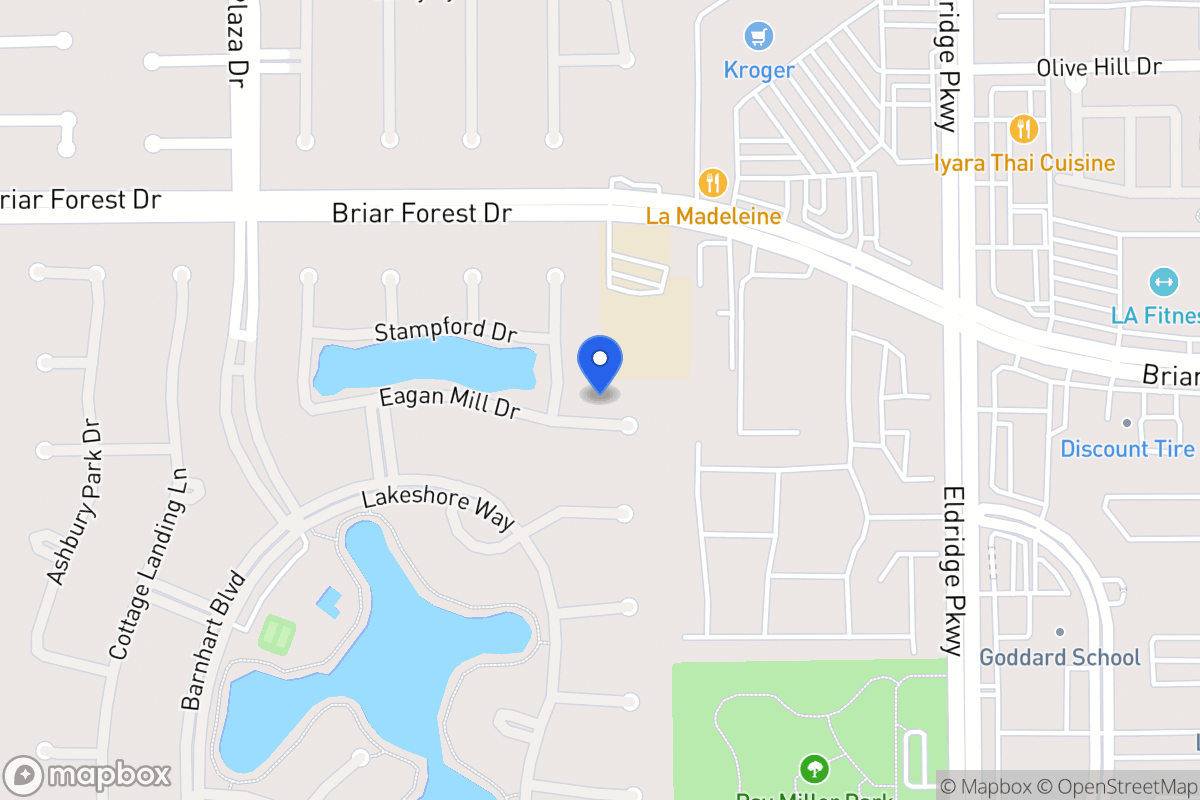 Map of 13610 Eagan Mill Dr, Houston