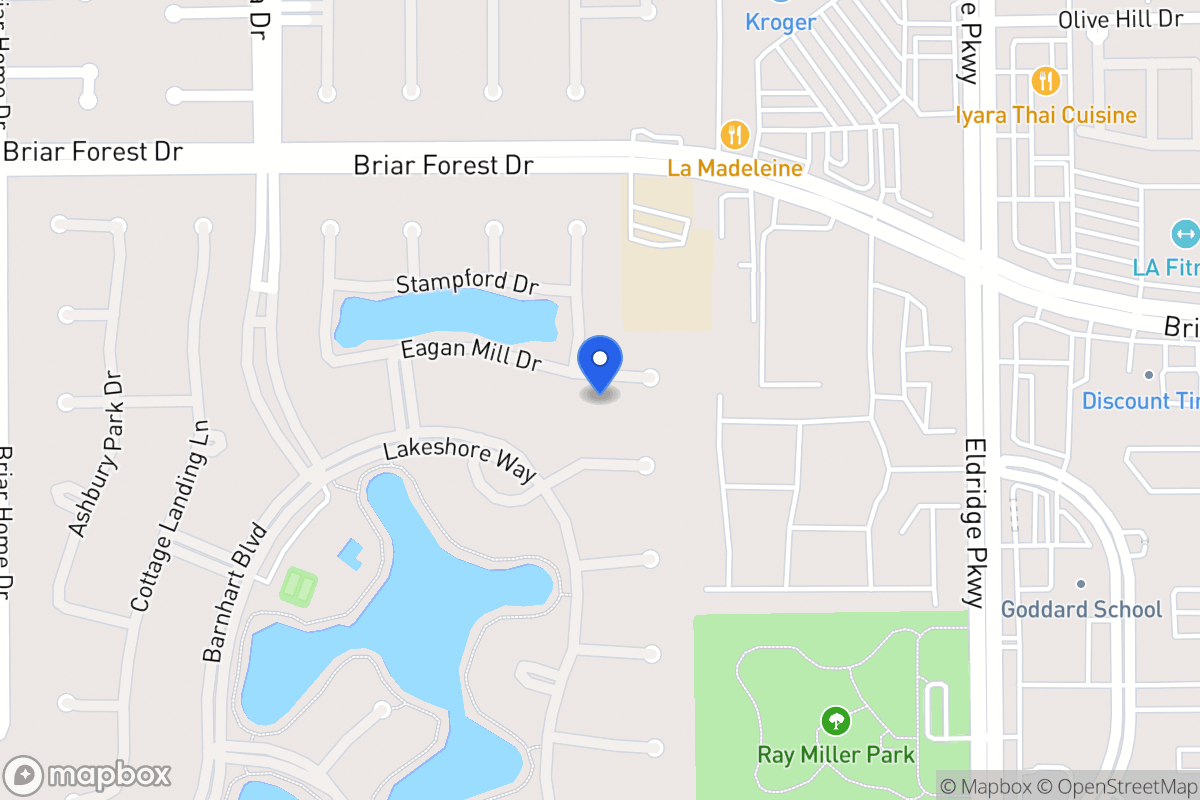Map of 13615 Eagan Mill Dr, Houston