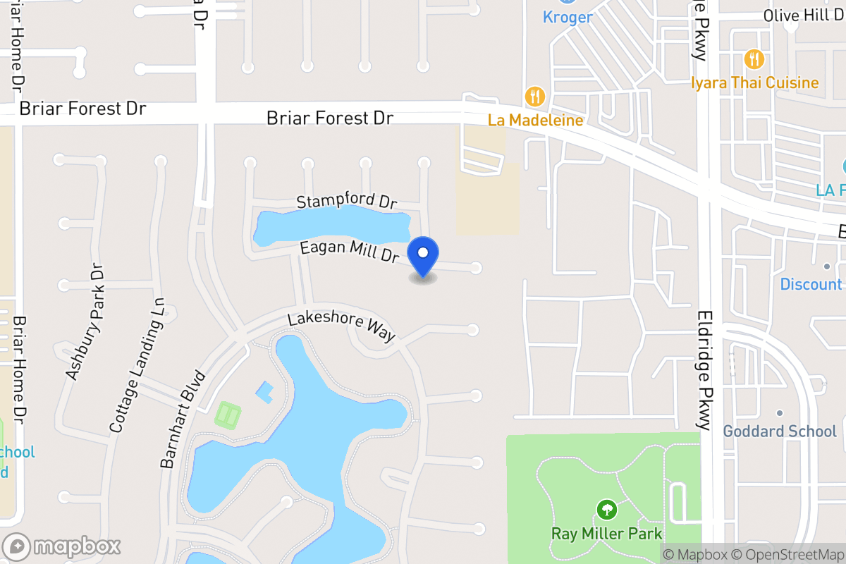Map of 13619 Eagan Mill Dr, Houston