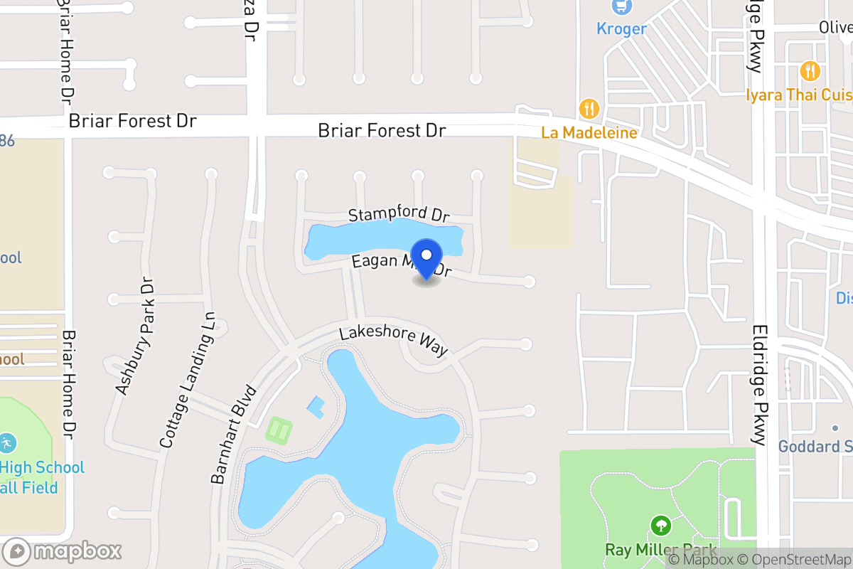 Map of 13707 Eagan Mill Dr, Houston