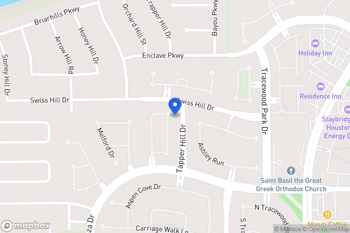 Map of 1150 Sienna Hill Dr, Houston