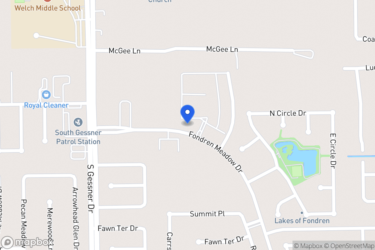 Map of 11905 Fondren Meadow Dr, Houston