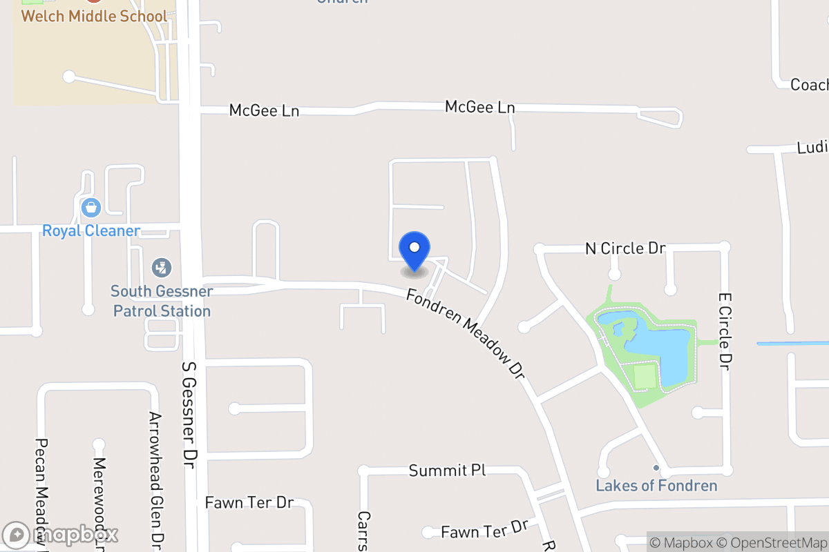 Map of 11907 Fondren Meadow Dr, Houston