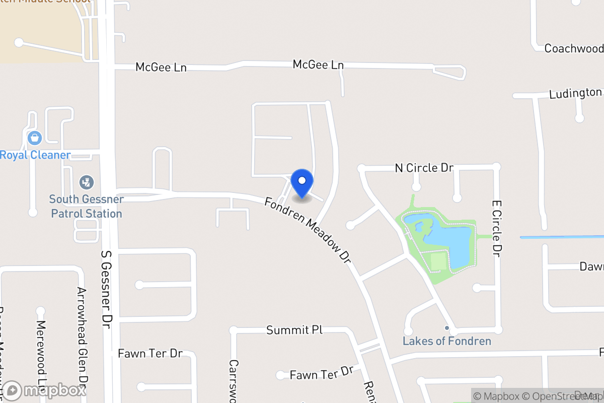 Map of 11913 Fondren Meadow Dr, Houston