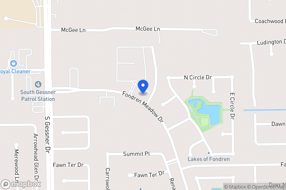 Map of 11915 Fondren Meadow Dr, Houston