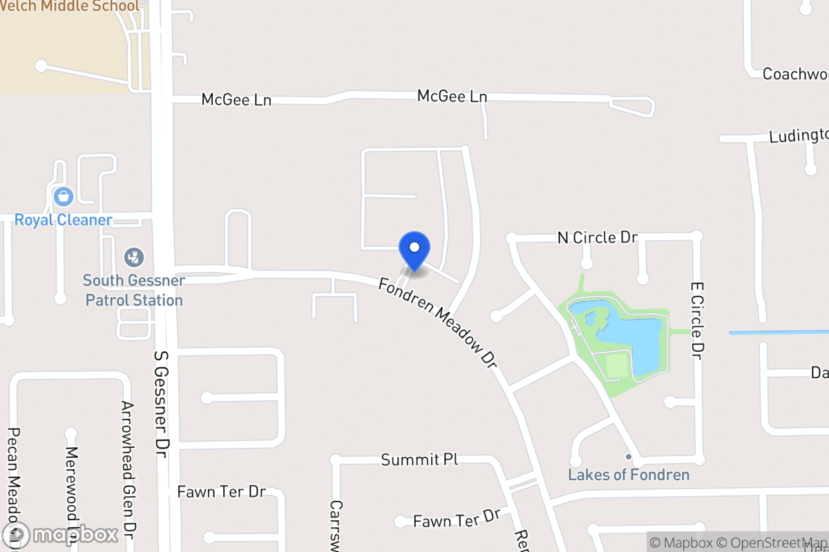 Map of Fondren Meadow Dr, Houston