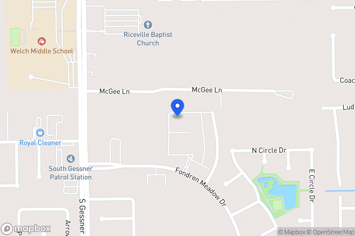Map of 11949 Fondren Meadow Dr, Houston