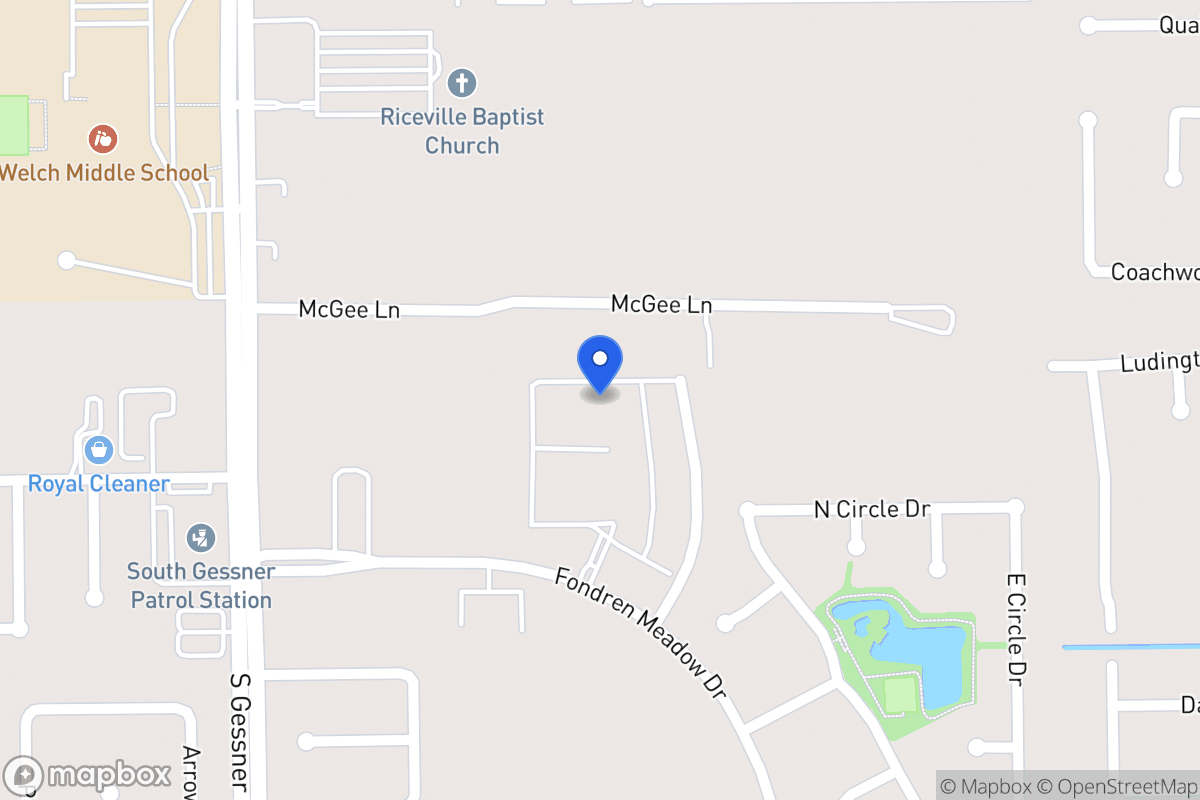 Map of 11945 Fondren Meadow Dr, Houston