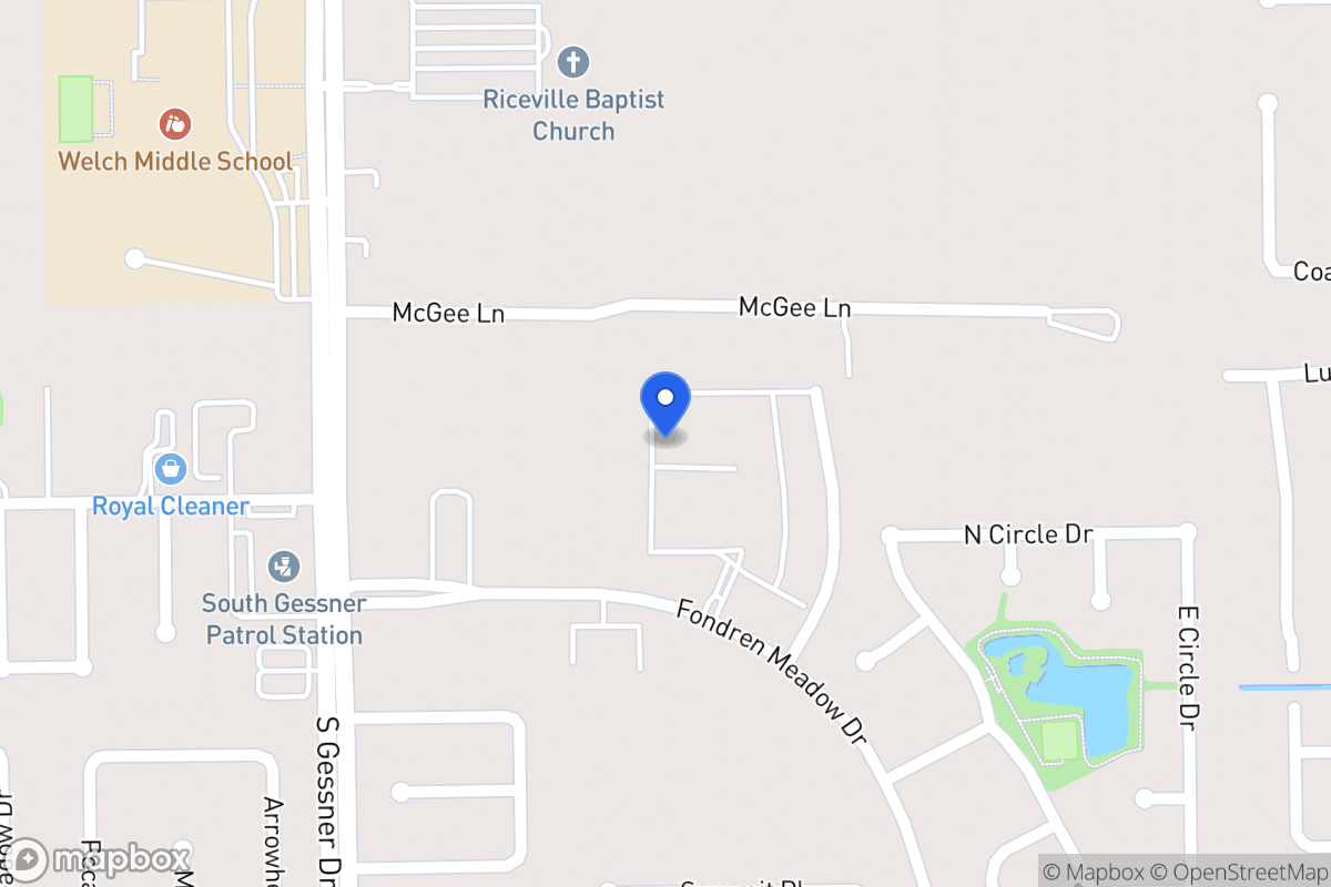Map of 11943 Fondren Meadow Dr, Houston
