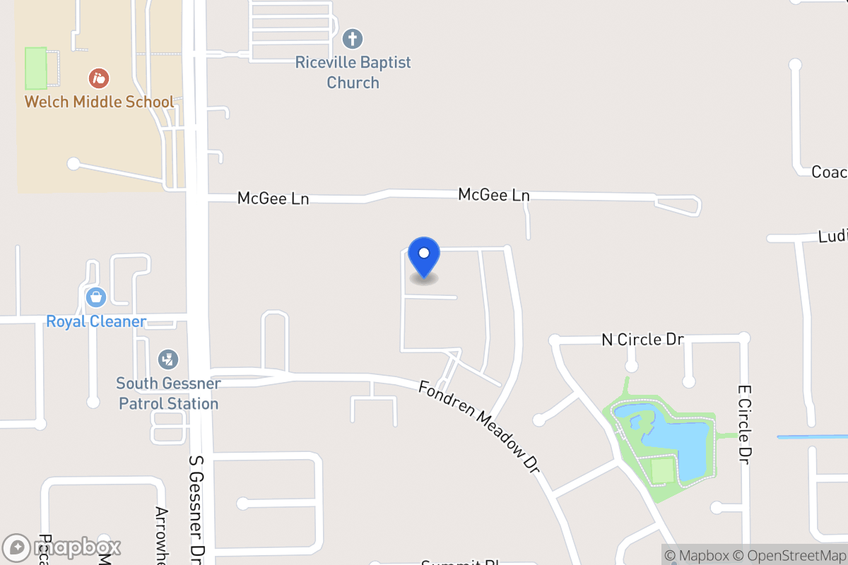 Map of 11941 Fondren Meadow Dr, Houston