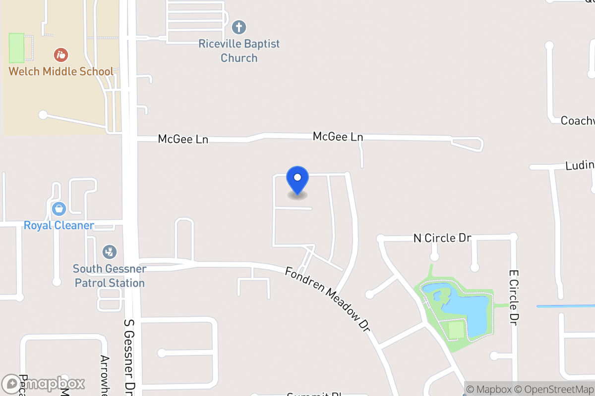 Map of 11939 Fondren Meadow Dr, Houston