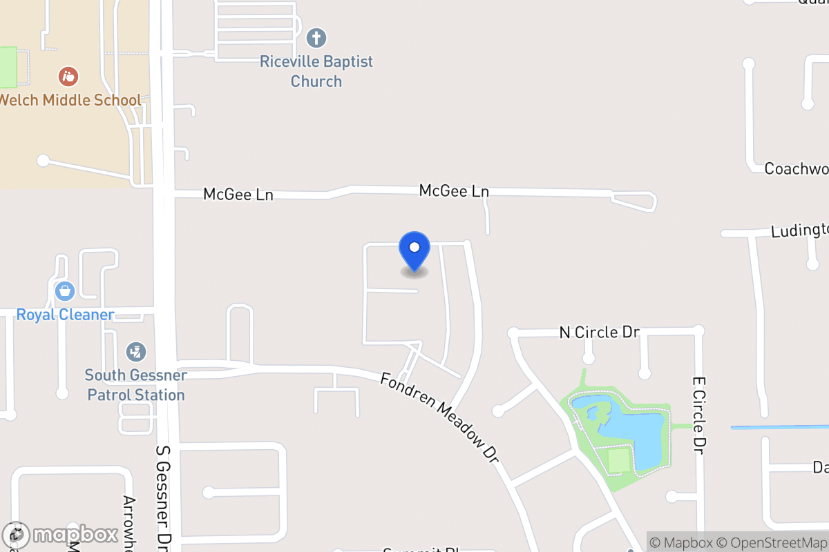 Map of 11937 Fondren Meadow Dr, Houston