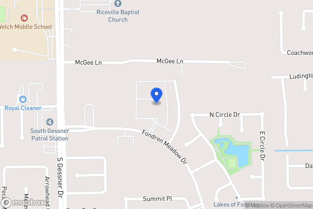 Map of 11929 Fondren Meadow Dr, Houston