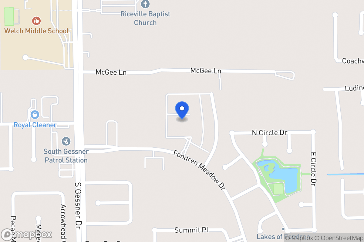 Map of 11931 Fondren Meadow Dr, Houston