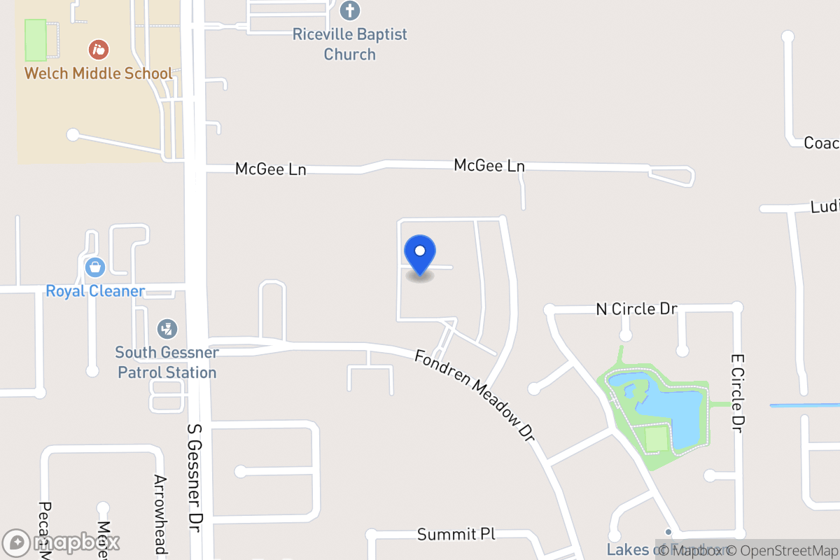 Map of 11933 Fondren Meadow Dr, Houston