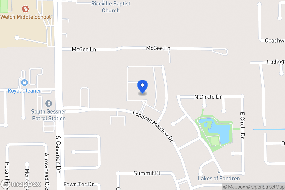 Map of 11921 Fondren Meadow Dr, Houston