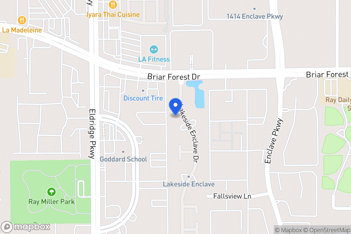 Map of 1530 Lakeside Enclave Dr, Houston