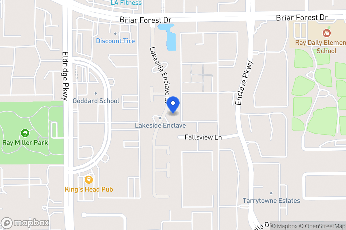 Map of 1627 Lakeside Enclave Dr, Houston
