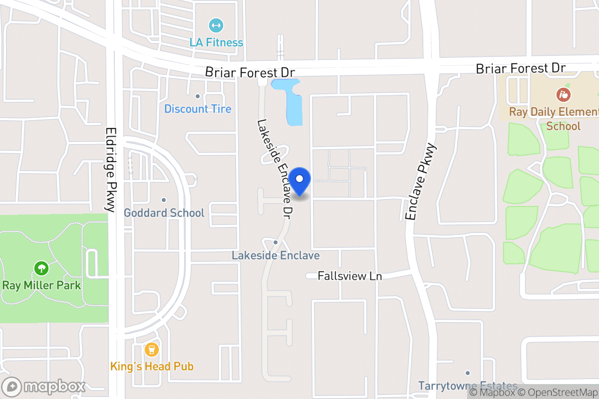 Map of 1607 Lakeside Enclave Dr, Houston