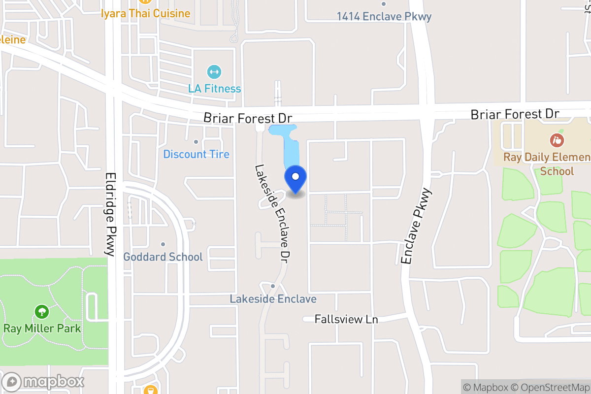 Map of 1539 Lakeside Enclave Dr, Houston