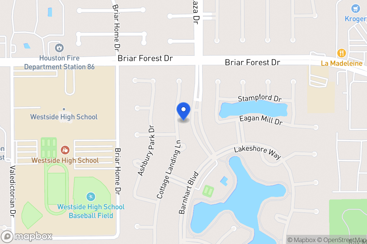 Map of 1631 Cottage Landing Ln, Houston