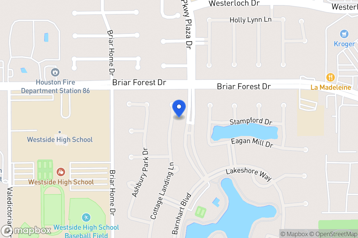 Map of 1615 Cottage Landing Ln, Houston