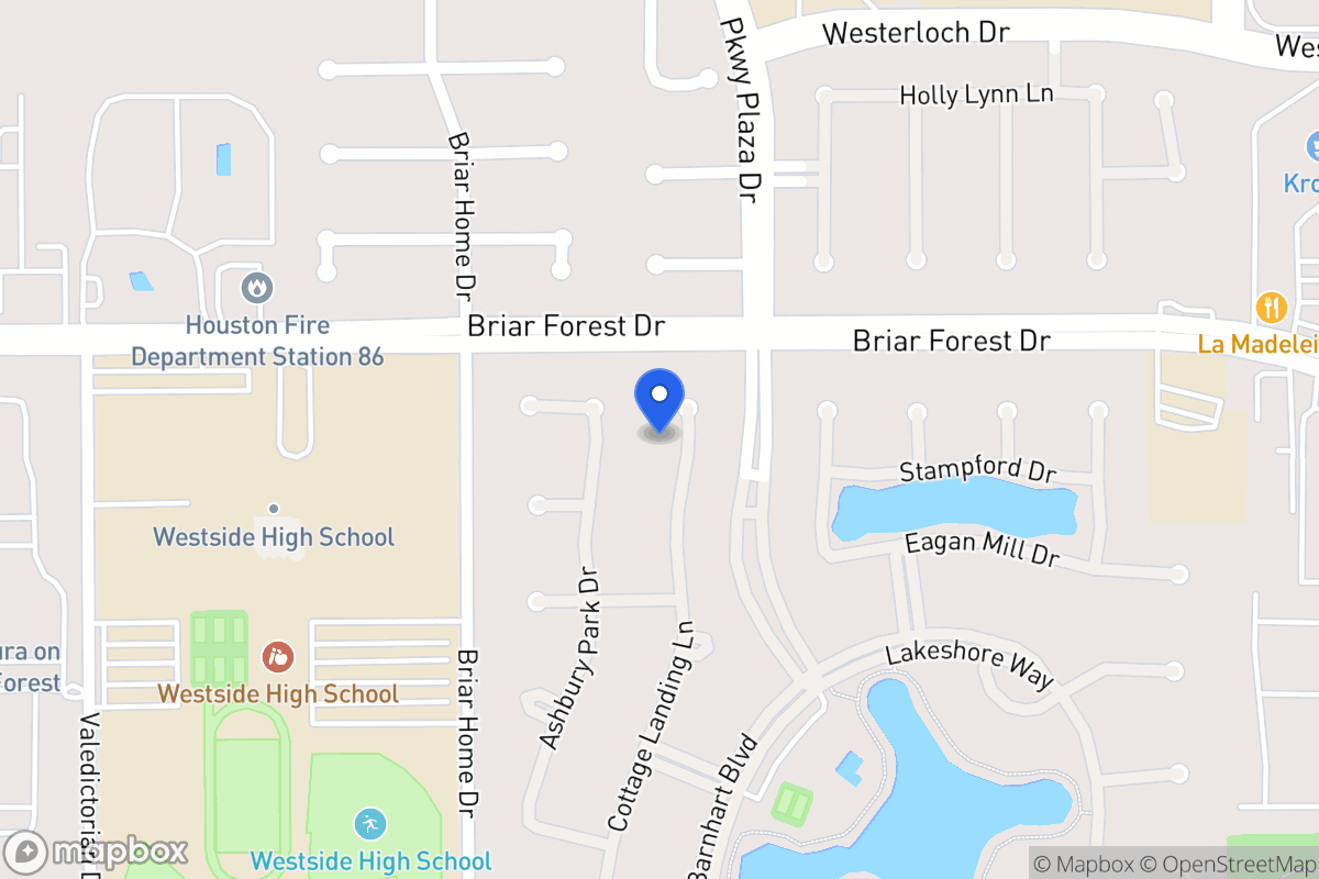 Map of 1614 Cottage Landing Ln, Houston