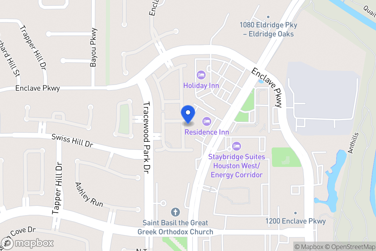 Map of 1103 Ridgecrossing Ln, Houston