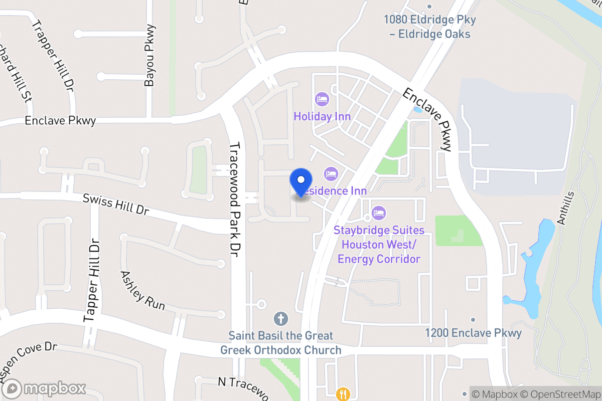 Map of 1115 Ridgecrossing Ln, Houston